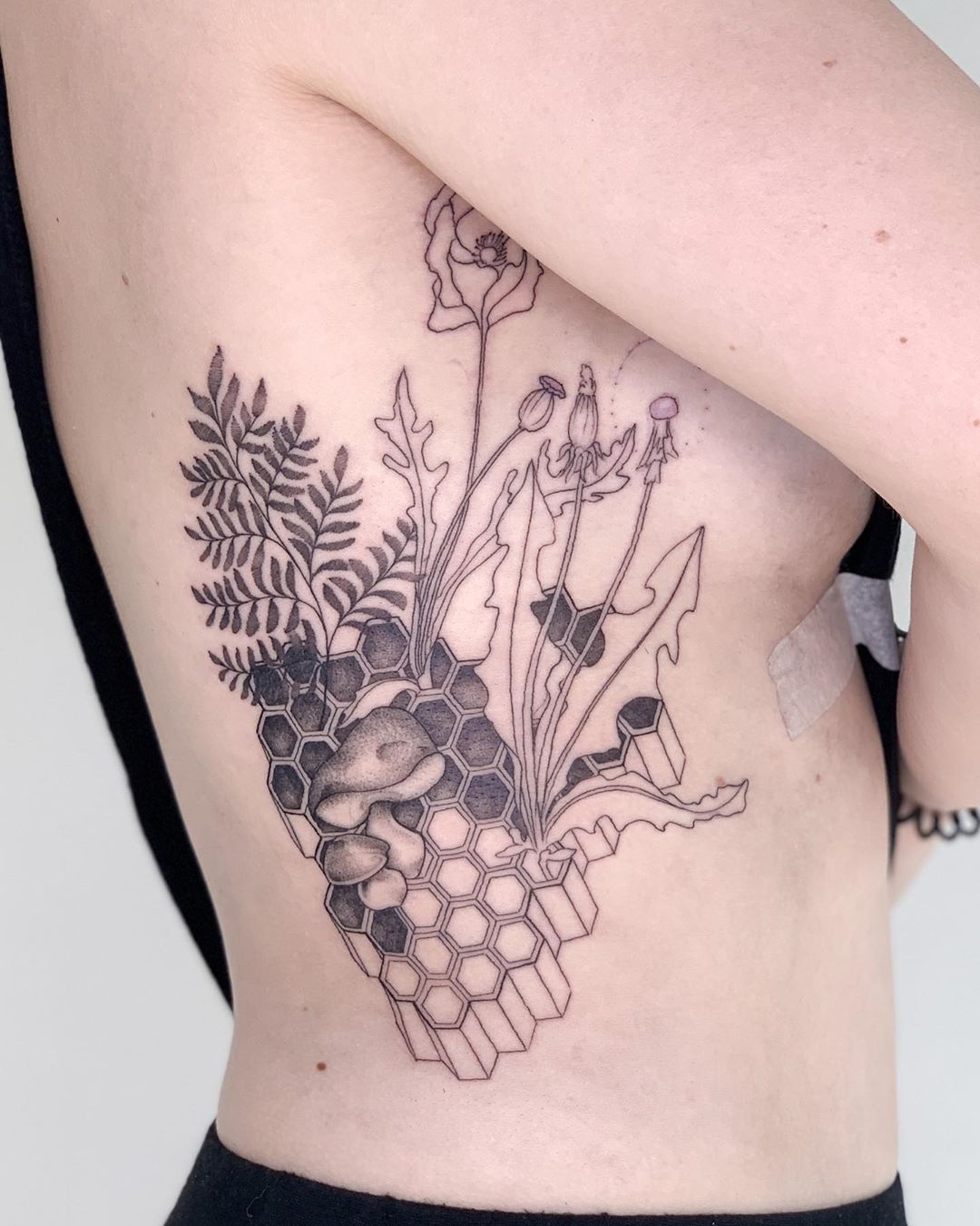 Wild Animals And Forest Tattoo On Full Sleeve by Justyna Kurzelowska
