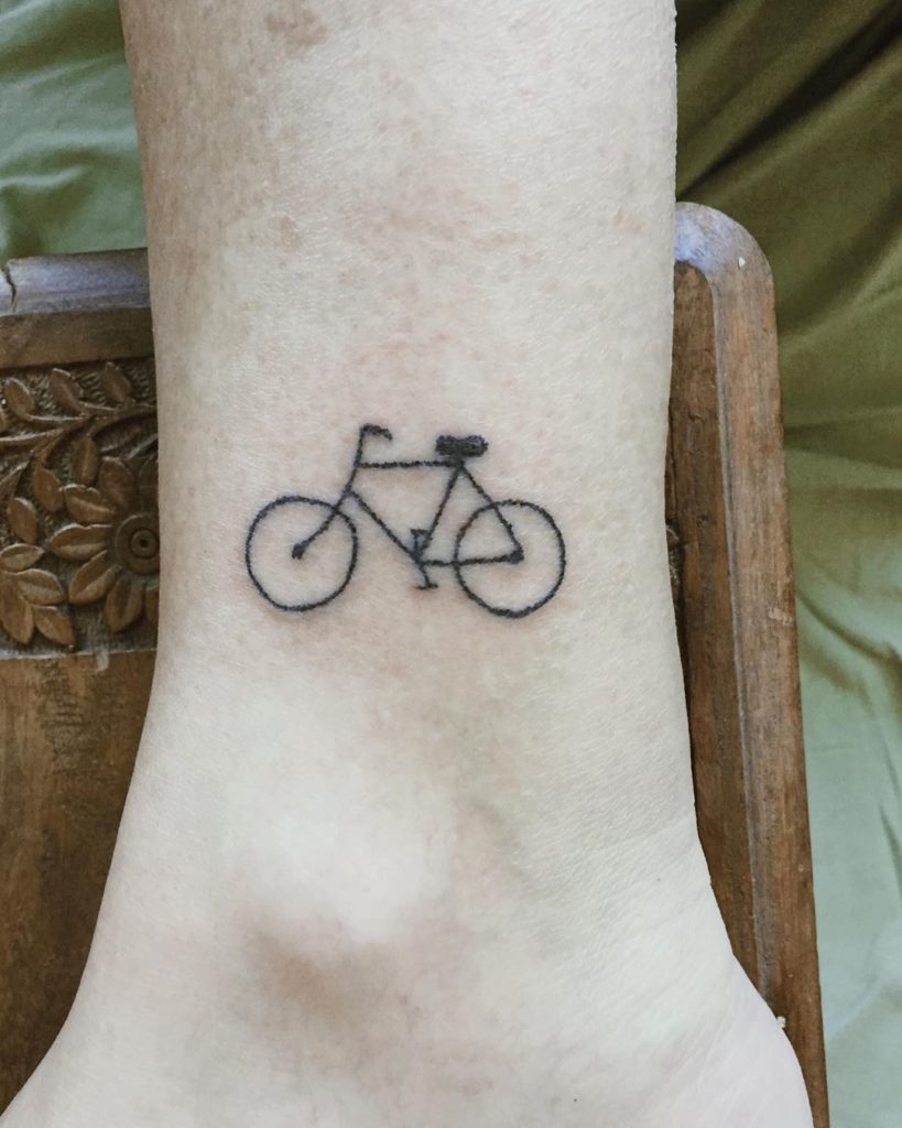 Simple penny-farthing (via IG—dissorsdelta) #PennyFarthing #bicycle #bike  #biketattoo | Bicycle tattoo, Bike tattoos, First tattoo