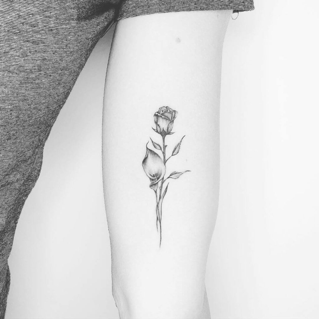 Simply Inked Linear Rose SemiPermanent Tattoo