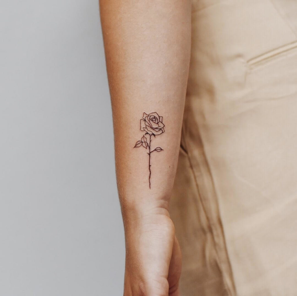 Art Flower Rose Tattoo. stock illustration. Illustration of leaf - 146871500