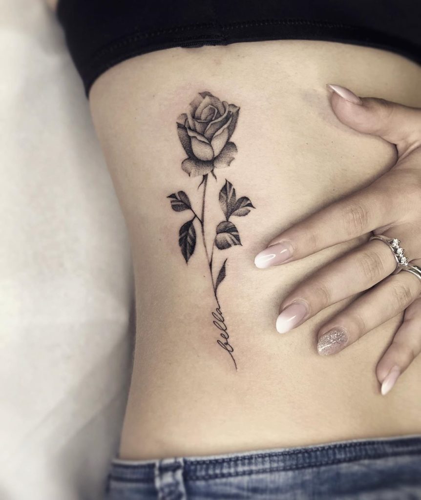 Tattoo single rose 40 Beautiful